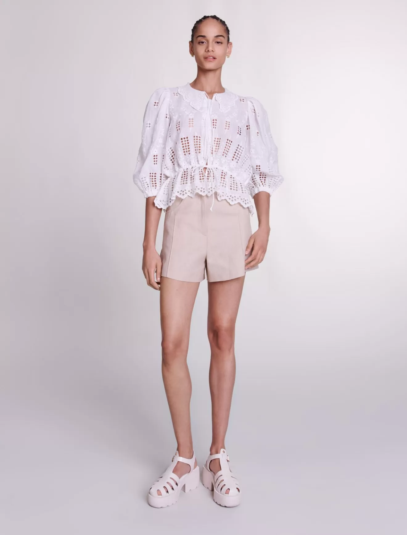 Blouse brodée en ramie-Maje Online