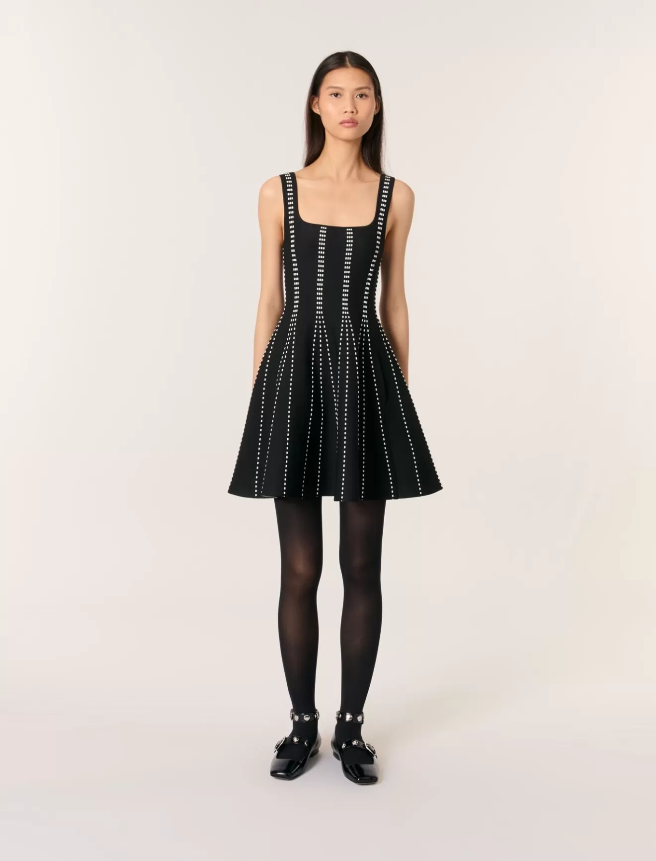 Robe courte en maille jacquard-Maje Sale