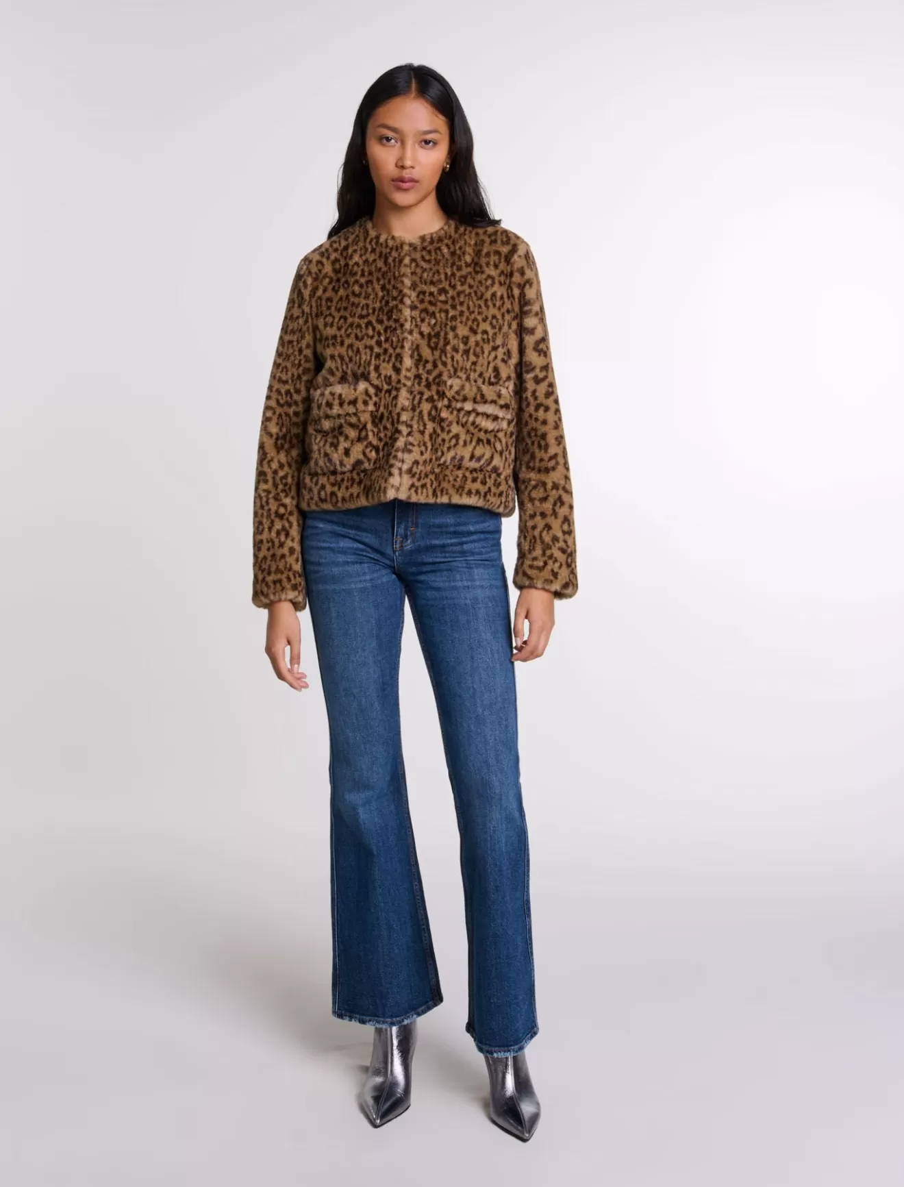 Veste courte en fausse fourrure-Maje Store